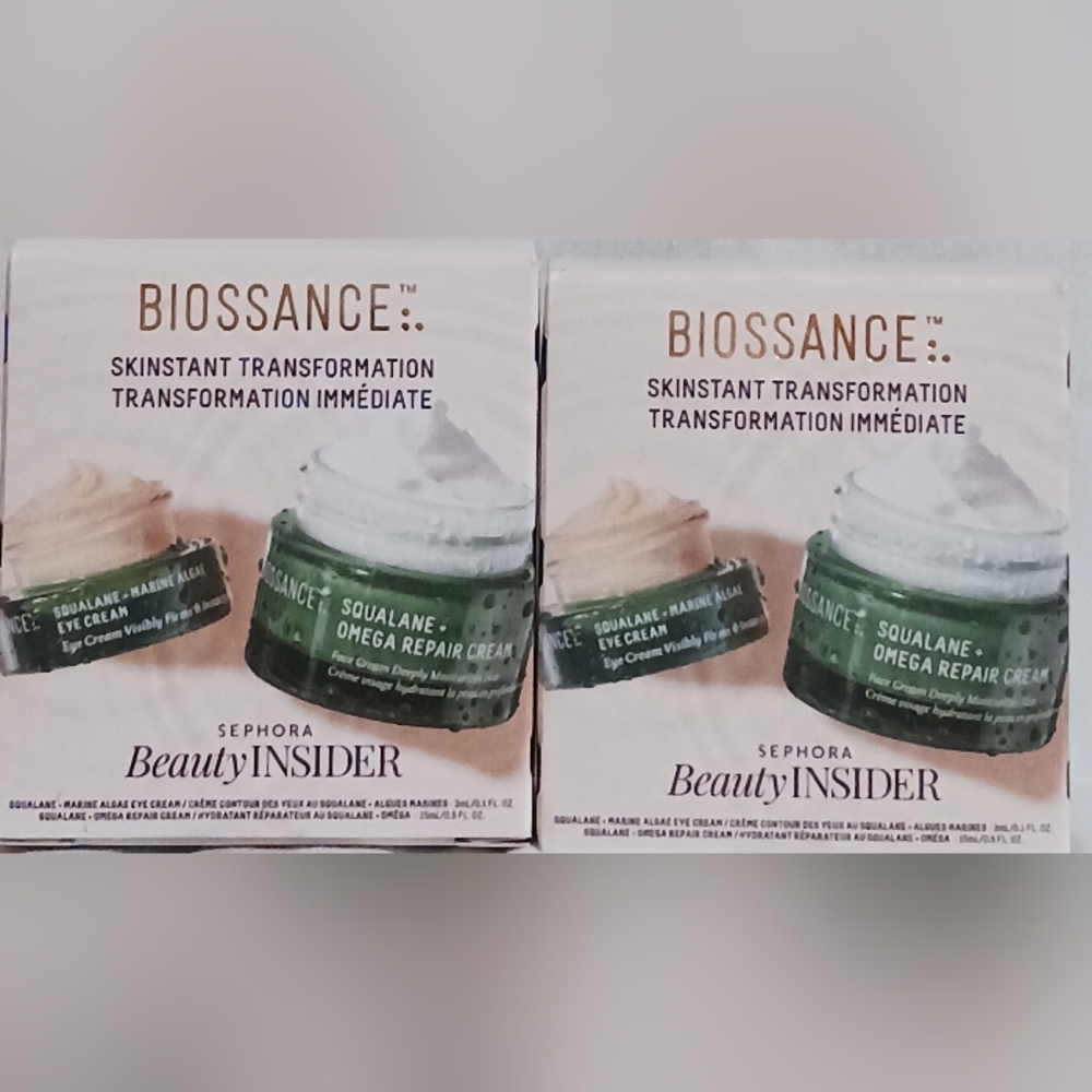 Biossance Mini Squalane Marine Algae Eye Cream/ Omega Repair Cream Lot of 2